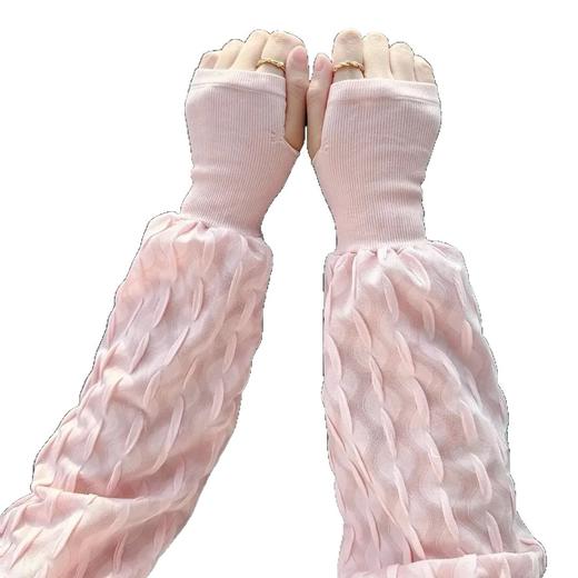 「9.9到手！数色可选」2025新款防晒冰袖女夏季罗口宽松加大户外骑行护臂冰丝套防晒袖套配饰 商品图4
