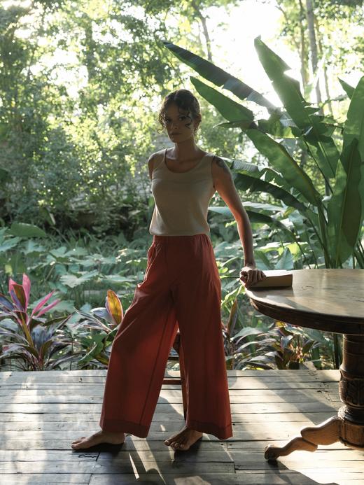 Jai  杏红色/松柏绿瘦版池塘裤 商品图7