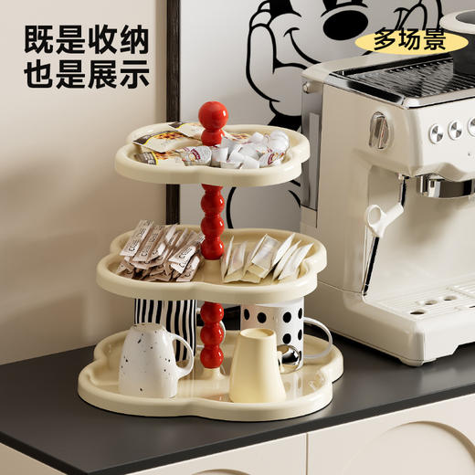 复古首饰置物架 ✨四叶草多层收纳架，甜品零食首饰全搞定！桌面秒变精致展示区💎水果盘甜品展示架 桌面大容量零食四叶草摆件收纳架 商品图2