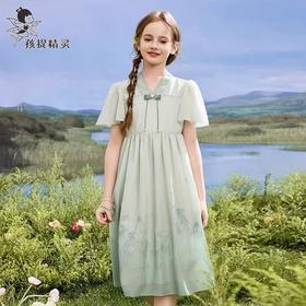 中秋大力度清仓~（不支持退）【孩提精灵】2060 改良旗袍国风新中式童连衣裙-喜出