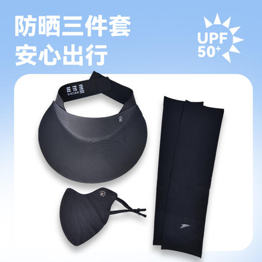 夏季防晒面罩防紫外线2025新款冰丝口罩帽子防晒袖 防紫外线骑行无感防晒三件套  JLKFS001 商品图4