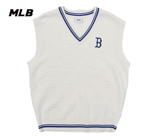 【S/M断码服】【微瑕，如无货做退款处理】MLB男女同款24秋冬新款小标暗纹老花针织马甲3AKPM0244 商品图2