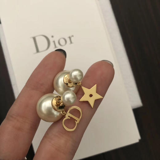 迪家  CD星星耳环女前后珍珠经典复古字母耳钉 （XTY） 商品图1