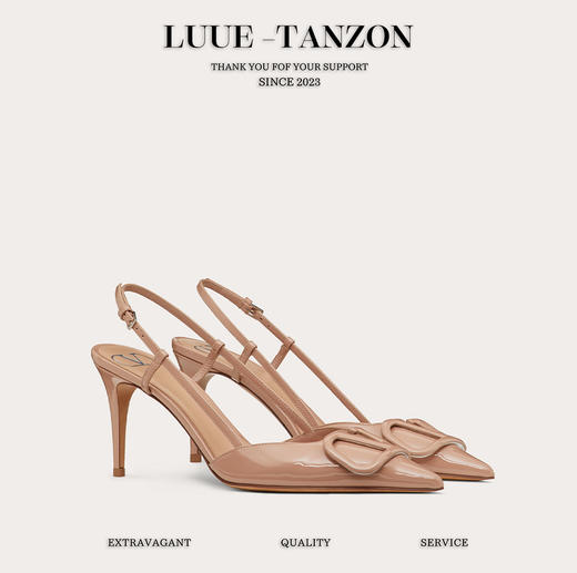 华伦天奴-23改款大V扣凉鞋 7.5cm跟高 （DBG） 商品图0