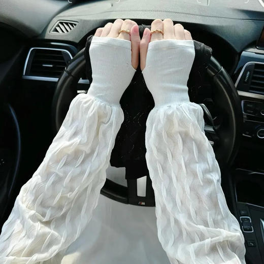 「9.9到手！数色可选」2025新款防晒冰袖女夏季罗口宽松加大户外骑行护臂冰丝套防晒袖套配饰 商品图2