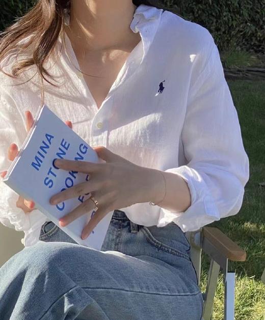 全明星同款Ralph Laure 2025新款亚麻情侣长袖衬衫（SS） 商品图3