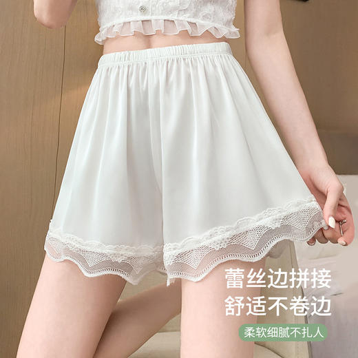夏季冰丝安全裤女 防走光不卷边薄款可外穿打底裤 jk蕾丝花边短裤 商品图0