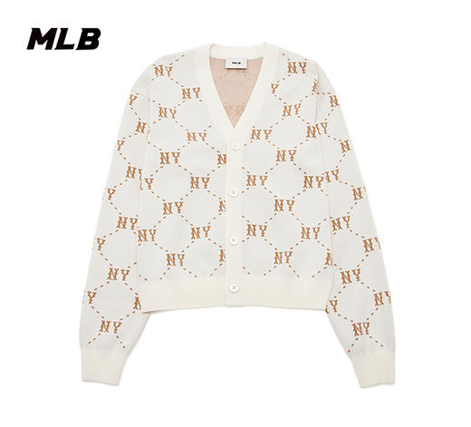 【M断码服】【微瑕，如无货做退款处理】MLB 男女同款宽松休闲钻石老花24新款开衫毛衣3FKCM0241 商品图0