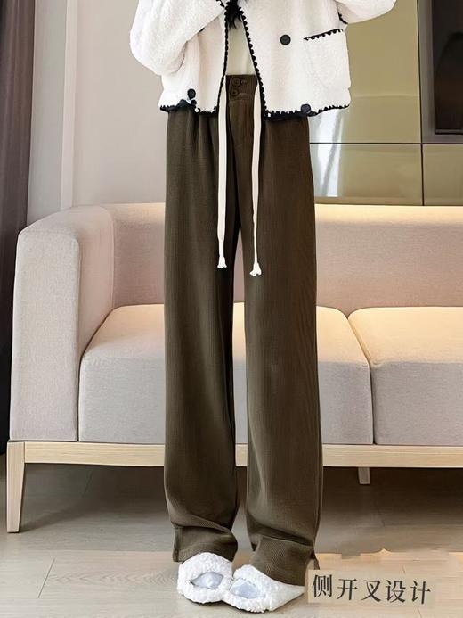 双十二福利！【诗铭洛可】（加绒）MJ171侧开叉加绒秋冬直筒裤 商品图0