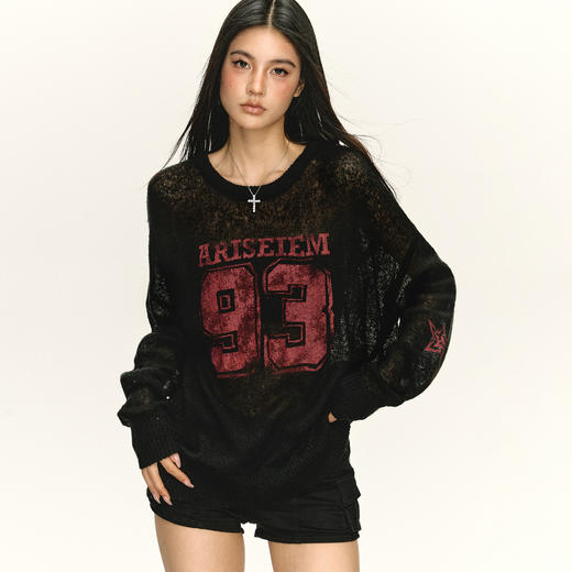 Ariseism 美式复古设计感早秋薄款罩衫针织衫女秋季新款修身上衣 商品图1