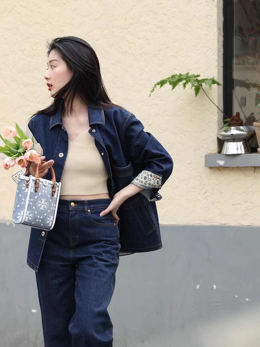 TB-MONOGRAM JACQUARD MINI N/S TOTE秋冬新款竖版复古风托特包（SS） 商品图5