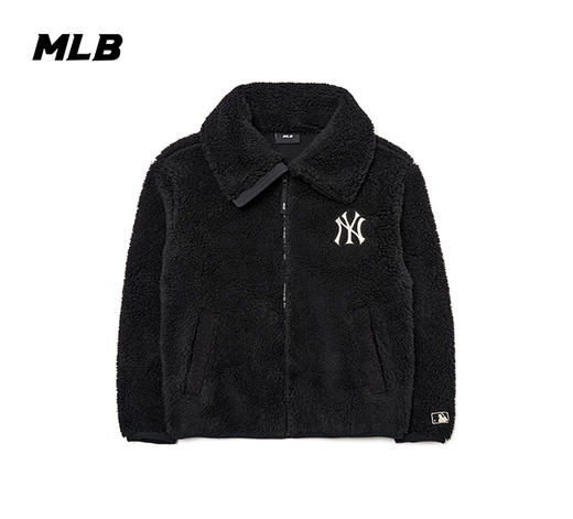 【S断码服】【微瑕，如无货做退款处理】MLB秋冬新男女新黑色宽松休闲潮牌羊羔毛绒立领棉服外套3AJPF3016 商品图0