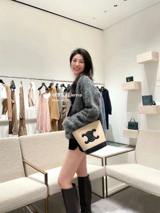 赛琳  黑白 cuir triomphe 水桶包 单肩包 斜挎包 （LZ） 商品图5