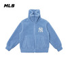 【XS断码服】【微瑕，如无货做退款处理】MLB洋基队粒粒绒男女外套NY开襟衫保暖拉链夹克情侣款上衣外套3AJPF0316 商品缩略图0