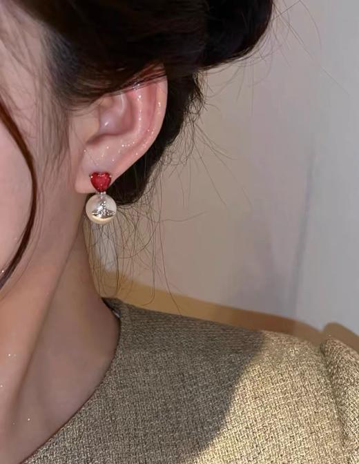 西太后 爱心钻土星珍珠耳钉（XTY） 商品图1