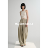 MAISON CECILE 多色/亚麻舒适百搭立体显瘦镰刀弧形裤 商品缩略图4