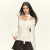 Ariseism美式复古设计感麻花一字肩挂脖针织衫女秋季新款修身上衣 商品缩略图0