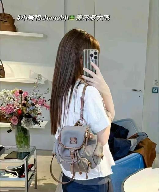 缪缪 25新品伦敦限定 高定帆布双肩包～（LZ） 商品图6