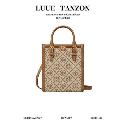 TB-MONOGRAM JACQUARD MINI N/S TOTE秋冬新款竖版复古风托特包（SS） 商品图0