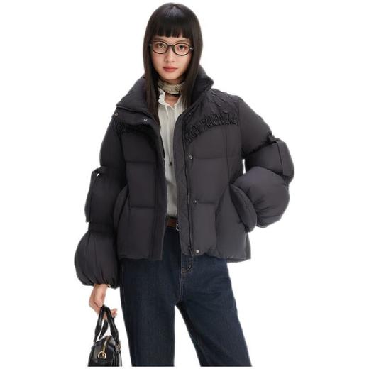 艾莱依 女少女风系带短款羽绒服 6024704113 商品图0