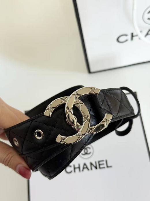 香奈儿 25P春夏纯色Logo - 皮带 男女同款情侣款 黑色 （NZ*GD） 商品图0