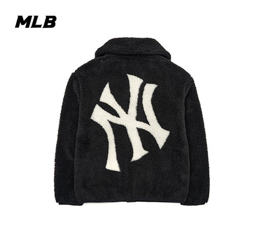 【S断码服】【微瑕，如无货做退款处理】MLB秋冬新男女新黑色宽松休闲潮牌羊羔毛绒立领棉服外套3AJPF3016 商品图1