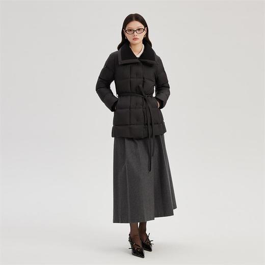 艾莱依 女针织拼接领中长款羽绒服 6024703154 商品图4