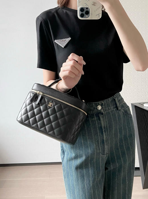 全新到货 香奈儿25S隐藏款 手提洗漱化妆包黑色（LZ） 商品图2