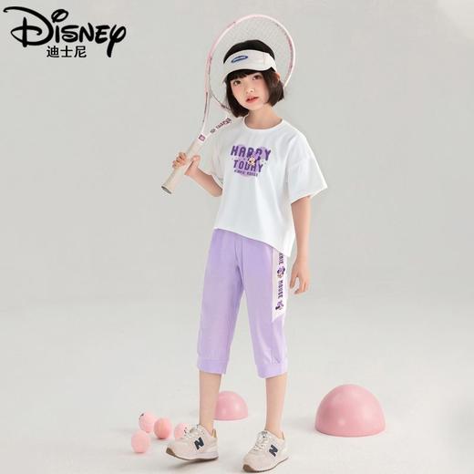 迪士尼女童七分裤套装夏季2025新款儿童短袖两件套洋气女大童夏装 商品图7