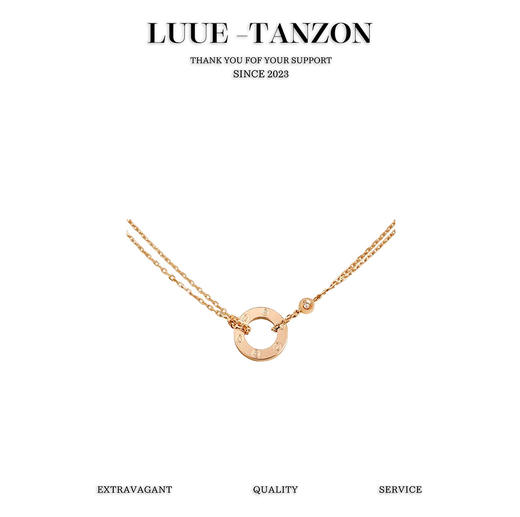 卡家love系列双层小饼项链  一面光面一面带一颗钻（XTY） 商品图0