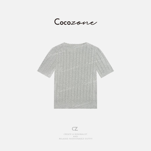 COCO ZONE 刘一一 【100棉】圆领星空镂空毛织上衣 CD1A1055 商品图1