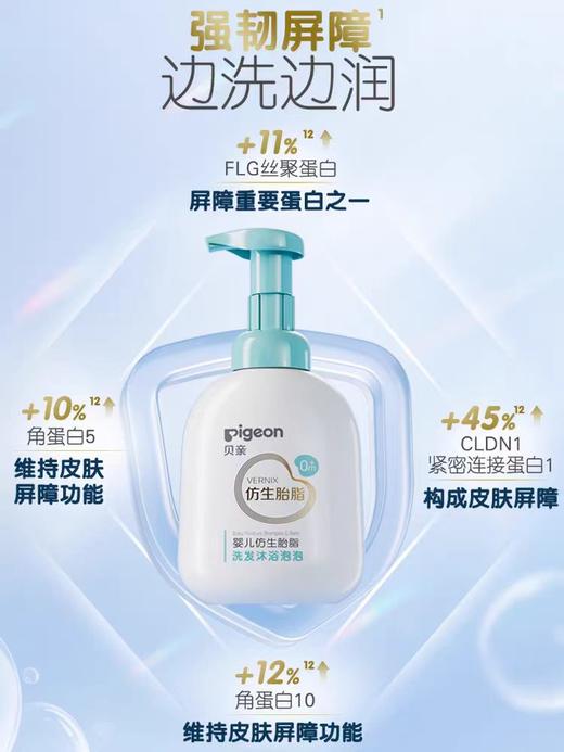 贝亲婴儿仿生胎脂洗发沐浴泡泡380mlPIG-IA309 商品图1