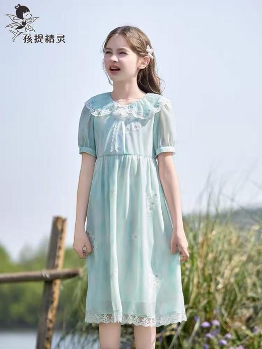 【孩提精灵】1079清新绿渐变公主裙童连衣裙-喜出 商品图2