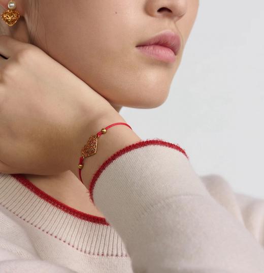 迪奥 25年限定情人节 镂空爱心红绳手链（XTY） 商品图6