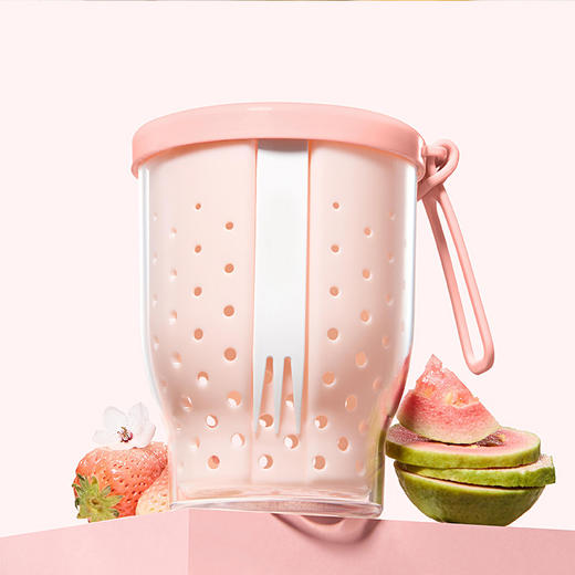 网红便携式水果杯自带叉子装可沥水外出便当盒上班族沙拉保鲜盒子 商品图6