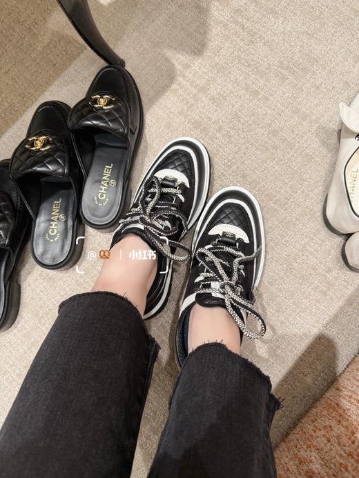 香奈儿 新款 米兰走秀运动鞋  双C方圆头系带休闲鞋（DBG） 商品图9