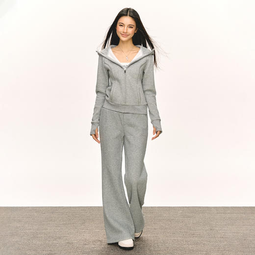 Ariseism 美式运动连帽拉链开衫卫衣长裤套装女秋新款修身两件套 商品图2