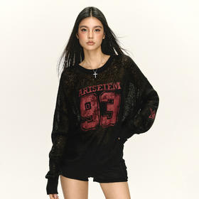 Ariseism 美式复古设计感早秋薄款罩衫针织衫女秋季新款修身上衣