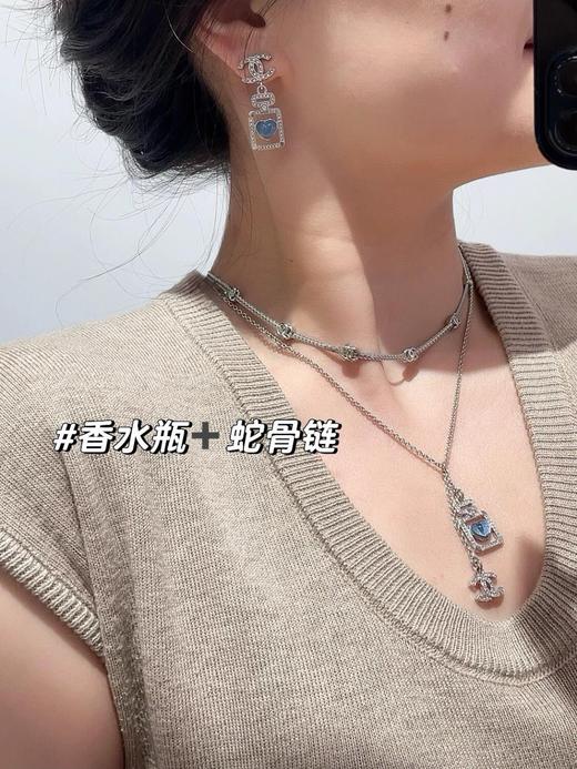 香奈儿 双c吊蓝心香水瓶耳钉（XTY） 商品图8