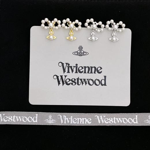 Vivienne Westwood 西太后 绝美珍珠蝴蝶结土星耳钉（XTY） 商品图3