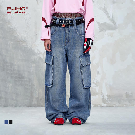 BJHG不计后果美式牛仔裤男款秋季潮牌2025新款宽松直筒休闲裤子女 商品图0