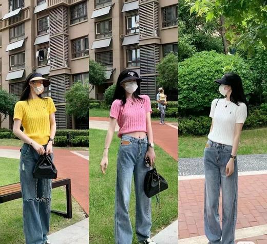 Ralph Lauren拉夫劳伦 新款纯色小马刺绣圆领 针织女士毛衣短袖 女神款 （SS） 商品图1