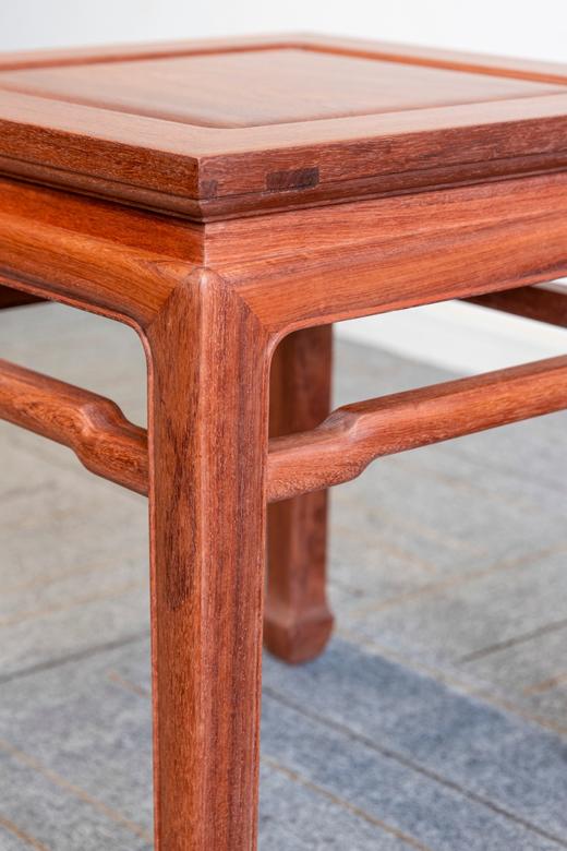 红桥红  家具严选  缅甸花梨（大果紫檀）【40马蹄腿带束腰 方凳】 商品图4