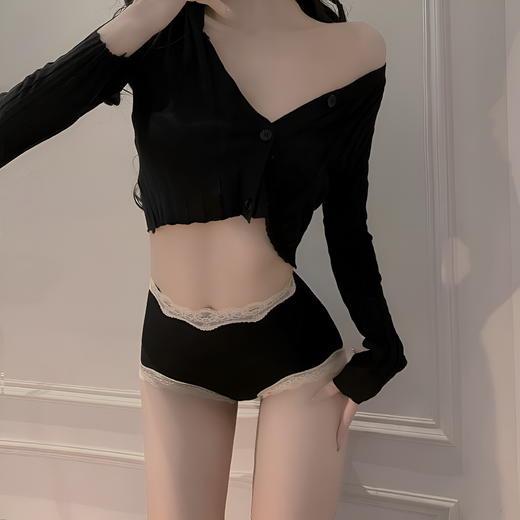 【3条装❗高腰收腹三角内裤】高腰蕾丝边柔软亲肤，舒适腰头不勒，全包裹臀部提臀，纯棉抑jun底档，纯棉裆提臀塑身产后塑形束腰内裤女QQ 商品图4