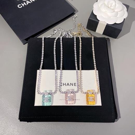 香奈儿   香透明香水瓶满钻链条项链  （XTY） 商品图0