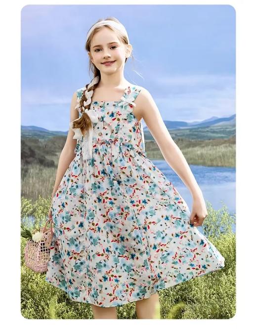 【孩提精灵】2107 蝴蝶结花边碎花童连衣裙-喜出 商品图1