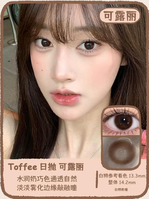 Toffee旗下 | 黑蛋仔&可露丽 14.2mm白狮参考着色中等直径   | 日抛  一盒十片装 商品图6