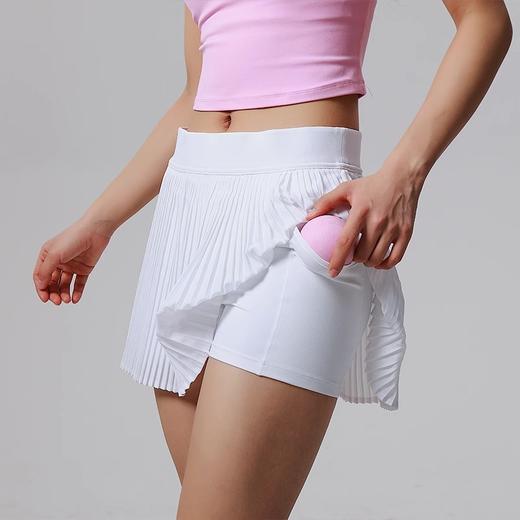 跃牌【美西西系列】2025运动百褶裙双层带口袋防走光网球跑步健身假两件跳操瑜伽短裙DQ-505 商品图2