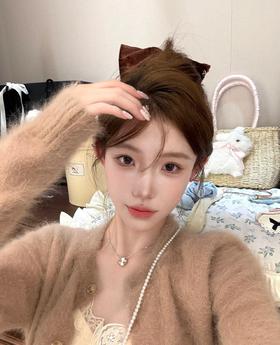 梵克雅宝 2024限量拼色镭射带钻四叶草项链（XTY）