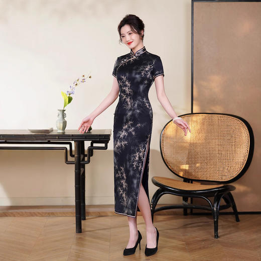 QXY 990真丝旗袍改良桑蚕丝复古时尚 商品图3